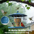 Birdream Squirrel Proof Bird Feeders for Outdoor Hanging, Metal Cage Bird Feeder with Rain Proof Covered for Wildbirds Bluebird Finches, Blue