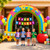 Happy Holiday Inflatable Pencil Arch Lawn Outdoor Decor 8 ft
