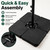 SimpleLux 4 Pack Square Offset Cantilever Umbrella Base, Heavy Duty Water Sand Fillable Stand Supports Up to 176 Lbs, Stable Outdoor Holder for Patio Backyard Shades, Black