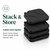 SimpleLux 4 Pack Square Offset Cantilever Umbrella Base, Heavy Duty Water Sand Fillable Stand Supports Up to 176 Lbs, Stable Outdoor Holder for Patio Backyard Shades, Black