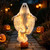 Swirling Ghost Pumpkin Yard Lamp, LED Light Outdoor Halloween Decoration