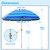 Wanderroot 7ft Beach Umbrella w/Sand Anchor & Tilt, Heavy Duty Wind Outdoor Umbrellas with Air Vents Design & Carry Bag, UV 50+ Protection Portable Sun Shade for Patio, Pool, Garden, Blue Stripes