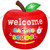 Back to School Decorations, 5FT Apple-Shaped Outdoor Inflatables, Blow Up Welcome Back to School Inflatable Decor, Light Up School Yard Decorations for First Day of School Garden Lawn