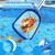 Swimming Pool Cleaning Kit, Pool Brush with 59" Adjustable Aluminum Pole & Semi-deep Skimmer Net & Cleaning Sponge Scrubber with Handle for Above Ground Pools,Ponds,Spas,Hot Tubs(COLOR:Blue)
