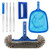 Swimming Pool Cleaning Kit, Pool Brush with 59" Adjustable Aluminum Pole & Semi-deep Skimmer Net & Cleaning Sponge Scrubber with Handle for Above Ground Pools,Ponds,Spas,Hot Tubs(COLOR:Blue)