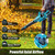 Leaf Blower Cordless 21V, Battery Leaf Blower with 2 x 4.0Ah Batteries and Charger, 3 Speed Modes, Handheld Cordless Blower for Lawn Care, Blowing Leaves, Small Gravel, Blue