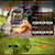 21V Cordless Weed Wacker with Wheels, 3-in-1 String Trimmer, Lawn Edger & Brush Cutter for Thick Weeds, 2 Batteries, 4 Types Blades, Adjustable Height, 90° Pivot Head, Lightweight Yard Tool