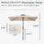 Patio Kingdom 6.5' x 10' Rectangular Patio Umbrella Large Outdoor Market Umbrella w/UV Protection, Push Button Tilt and Crank Lift, Rectangle Table Umbrella for Garden, Deck, Pool, Patio, Beige