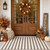 Moucuny 3' X 5' Khaki Black White Fall Vertical Stripe Outdoor Rug