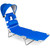 Romswi Folding Tanning Beach Chair with Face Hole & Canopy Shade, 5-Position Reclining Sun Lounger, Portable Face Down Tanning Chair with Arm Holes & Side Pocket for Beach, Pool & Patio, Royal Blue