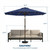 Patio Kingdom 10FT Solar Patio Umbrella with Lights, Outdoor Table Market Umbrella with 32 LED Lights, 8 Sturdy Ribs, Push Button Tilt and Crank for Pool, Deck and Garden, UV-Resistant Navy