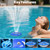 Floating Pool Fountain with Lights Show, 9 Pool Light Modes and 3 Fountain Modes with Remote for Inground Above Ground Pool, Upgraded Rechargeable Pool Fountains with Anchor-1 PC