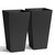 Worth 20" Tall Planters Set of 2, Black Tall Plant Pots for Indoor Outdoor