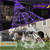 Spider Web Halloween Decorations Outdoor Lights, 125 Purple LED Light Up 16.4Ft Giant Spiderweb & 60" Large Spider & 22 Small Spiders & 20g Stretch Cobweb, 8 Modes Lighted Decor for Yard Outside