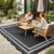 Garvee Waterproof Outdoor Rug 5x8, Scalloped Geometric Foldable Plastic Straw Patio Camping Rug, Outdoor RV Carpet for Deck Camper Porch Balcony Backyard Picnic Beach Black and White