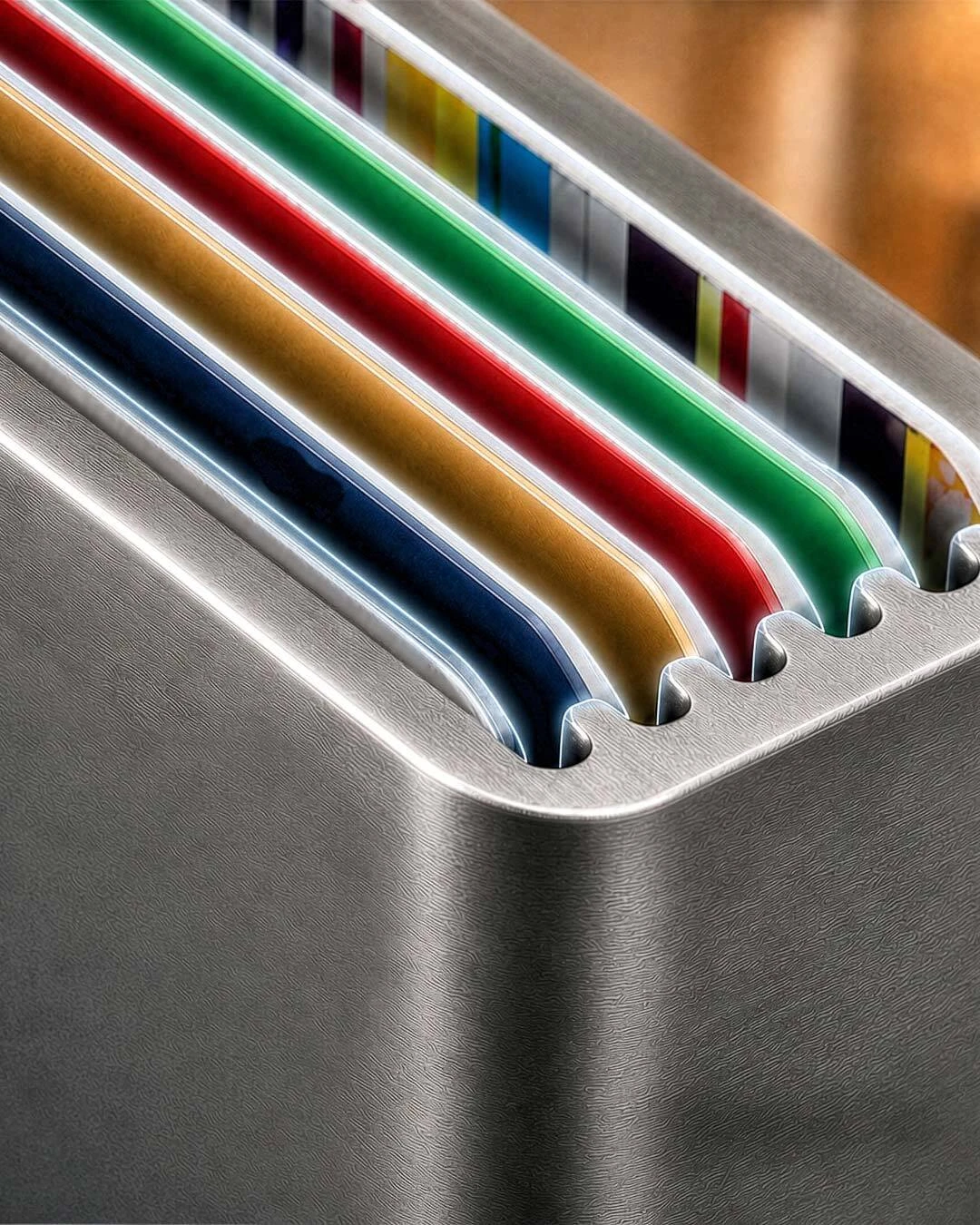 Separated ACM card tracks protecting cards from card-on-card wear