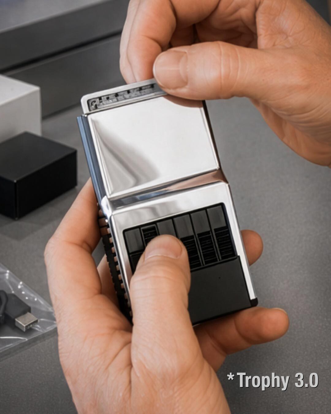 ACM Wallet selecting one exact card while the other cards remain securely inside