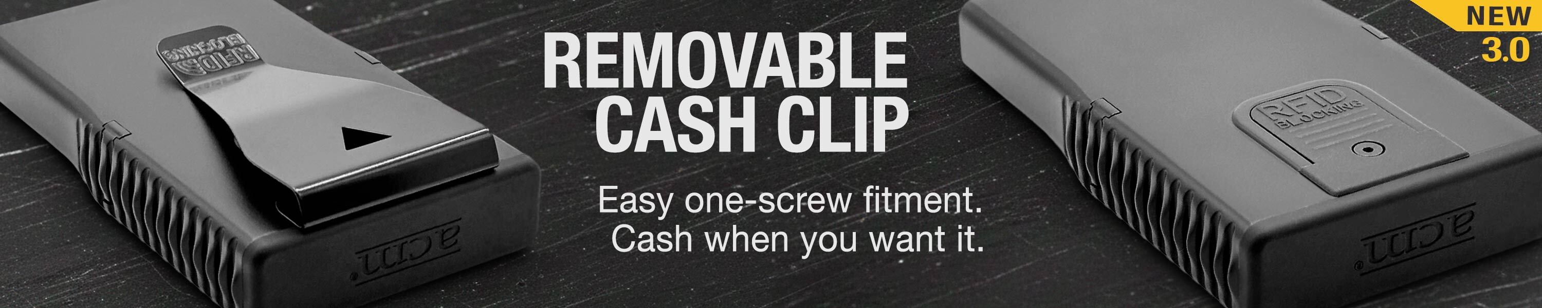 Removable money clip but also easy carry for cash and receipts