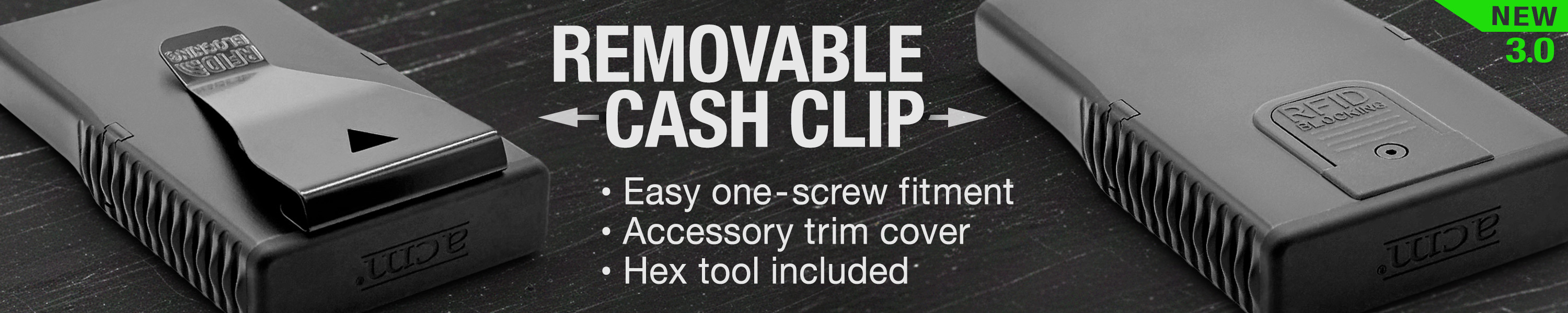 Removable money clip but also easy carry for cash and receipts