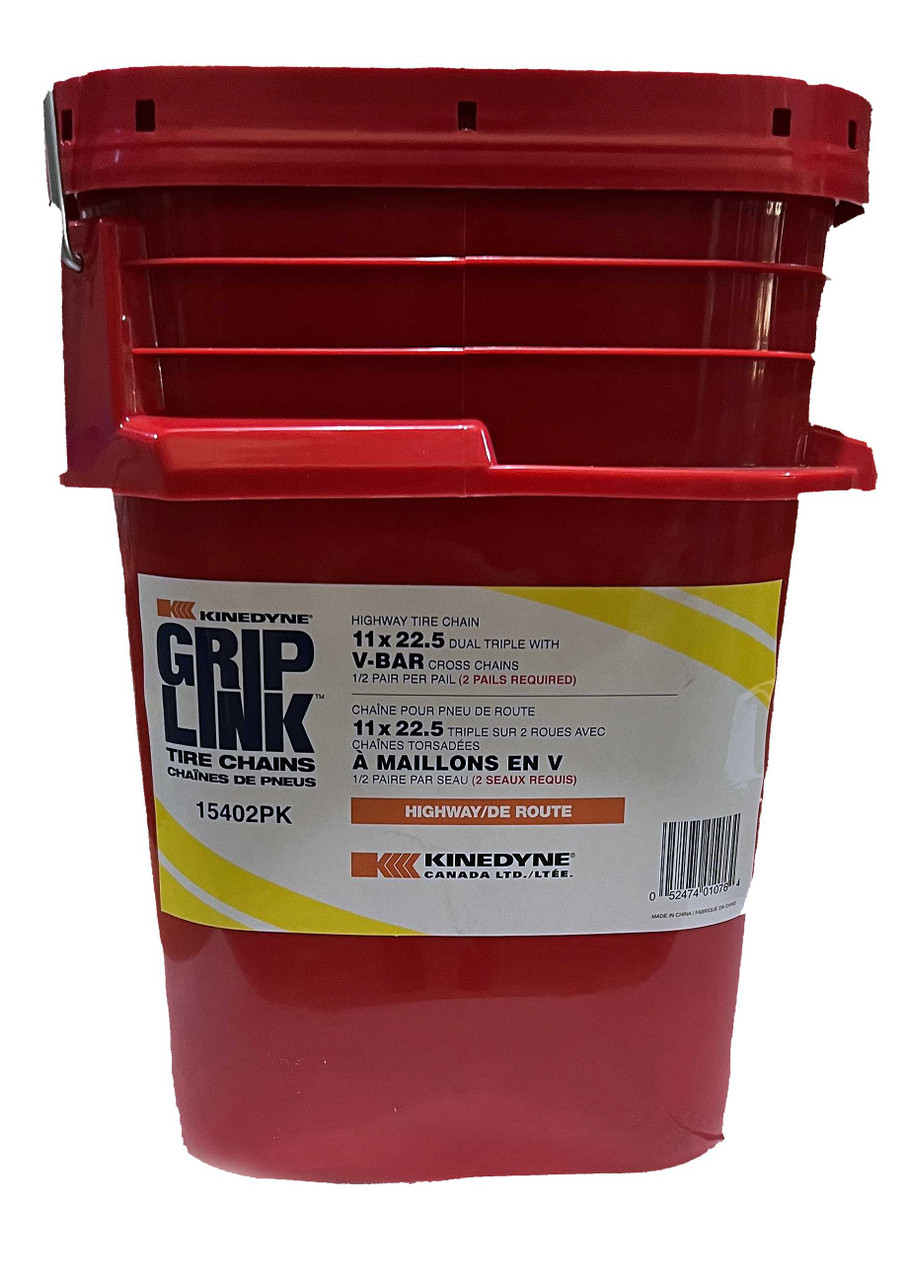 Kinedyne Grip Link 11 x 22.5 Dual-Triple V-Bar Cross Tire Chains Highway Tire Chains  Kinedyne Grip Link 11 x 22.5 Dual-Triple V-Bar Cross Tire Chains Highway Tire Chains
