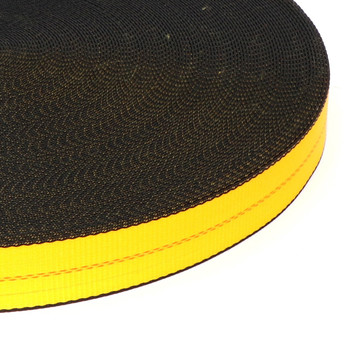 Bulk 2" Gold w/ Black Edge Polyester Web