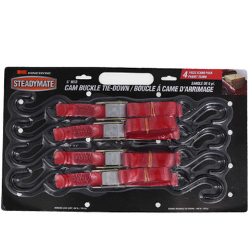  Kinedyne Package of 4 1" by 6' S Hook Cam Buckle Utility Straps 1" Cinchtite Tie-Down Strap