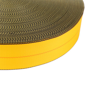 Bulk 4" Gold w/Black Edge Polyester Web