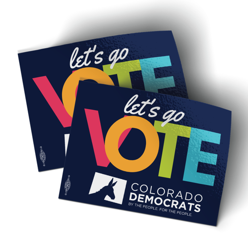 Let's Go Vote (4" x 3" Vinyl Sticker -- Pack of Two!)