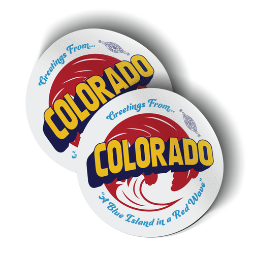 Red Wave (3" x 3" Vinyl Sticker -- Pack of Two!)