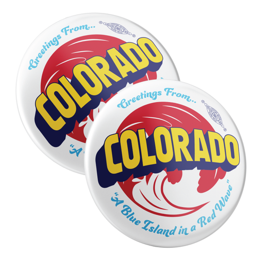 Red Wave (2.25" Mylar Button -- Pack Of Two!)