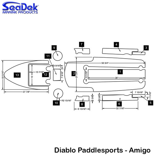 SeaDek Kayak Non-Skid Pads for Diablo Models SeaDek Kayak Non-Skid Pads for Diablo Models