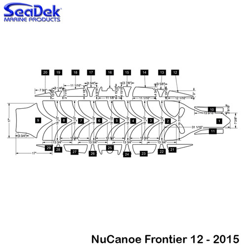 SeaDek Kayak Non-Skid Pads for NuCanoe Models SeaDek Kayak Non-Skid Pads for NuCanoe Models