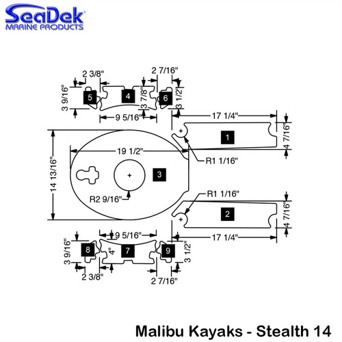 SeaDek Kayak Non-Skid Pads for Malibu Models SeaDek Kayak Non-Skid Pads for Malibu Models