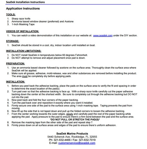 SeaDek Swim Platform Pads for Tahoe Models