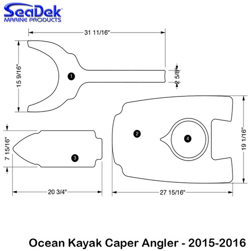 SeaDek Kayak Non-Skid Pads for Ocean Kayak Models SeaDek Kayak Non-Skid Pads for Ocean Kayak Models