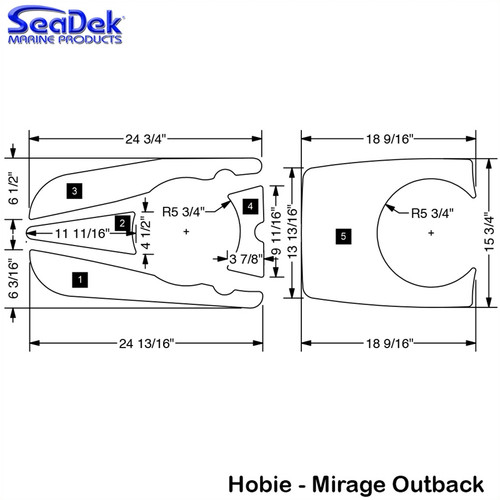 SeaDek Kayak Non-Skid Pads for Hobie Models SeaDek Kayak Non-Skid Pads for Hobie Models