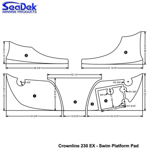 SeaDek Swim Platform Pads for Crownline Models SeaDek Swim Platform Pads for Crownline Models