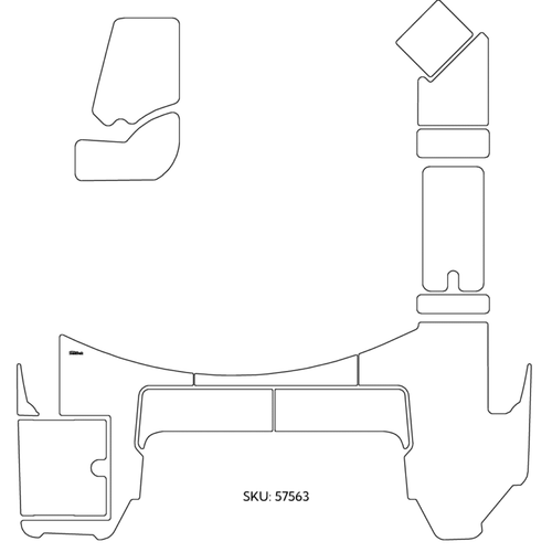 SeaDek 2017 Sea Ray SLX 310 - Swim Platform with Walkthrough - Floor Boat Flooring Kit – Dry Fit 