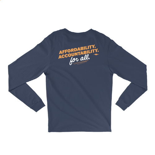 Affordability, Accountability (Navy Long-Sleeve Tee)