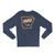 Arkansas Outline Forward (Navy Long-Sleeve Tee)