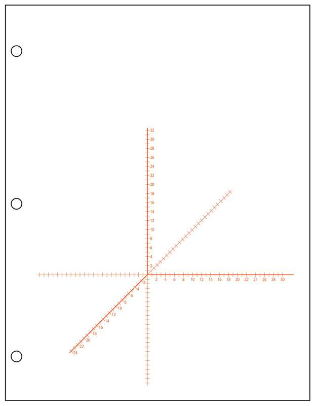 3-d axis graph paper - red -- 500 sheet ream