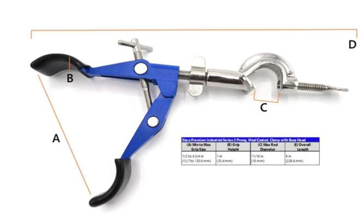 Feeding Tube Holder 5x Lab Clamp 3 Prong Finger Style Rubber-coated A Black Stand Clamp