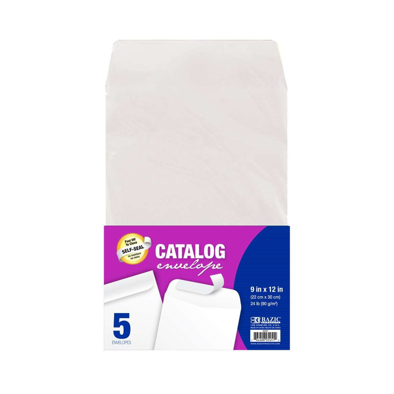 9" x 12" SelfSeal White Catalog Envelope (5/Pack) 48 Pack Geyer