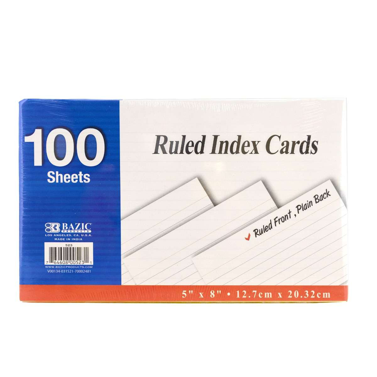 Pen Gear Ruled Index Cards Lot Of 2 White 5x8 100 Count Each New