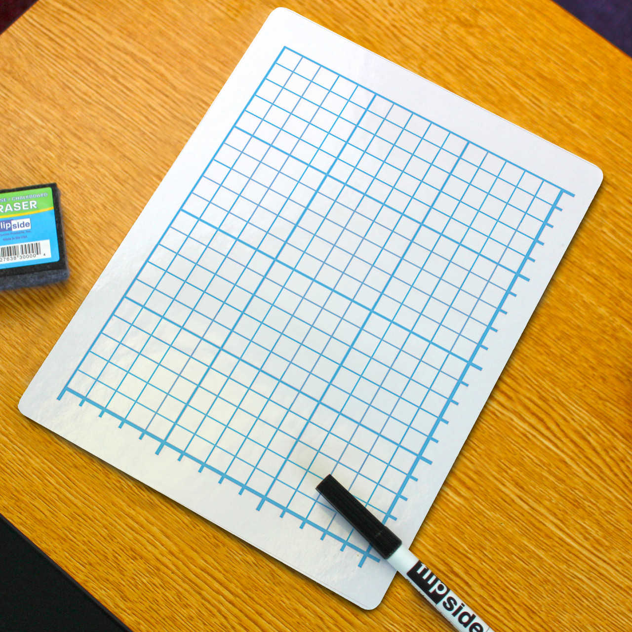 FLIPSIDE Trocken Abwischbare Lap Board – Beidseitig Mit Raster & Linien, 28x20 Felder, Robust, Für Präsentation & Planung