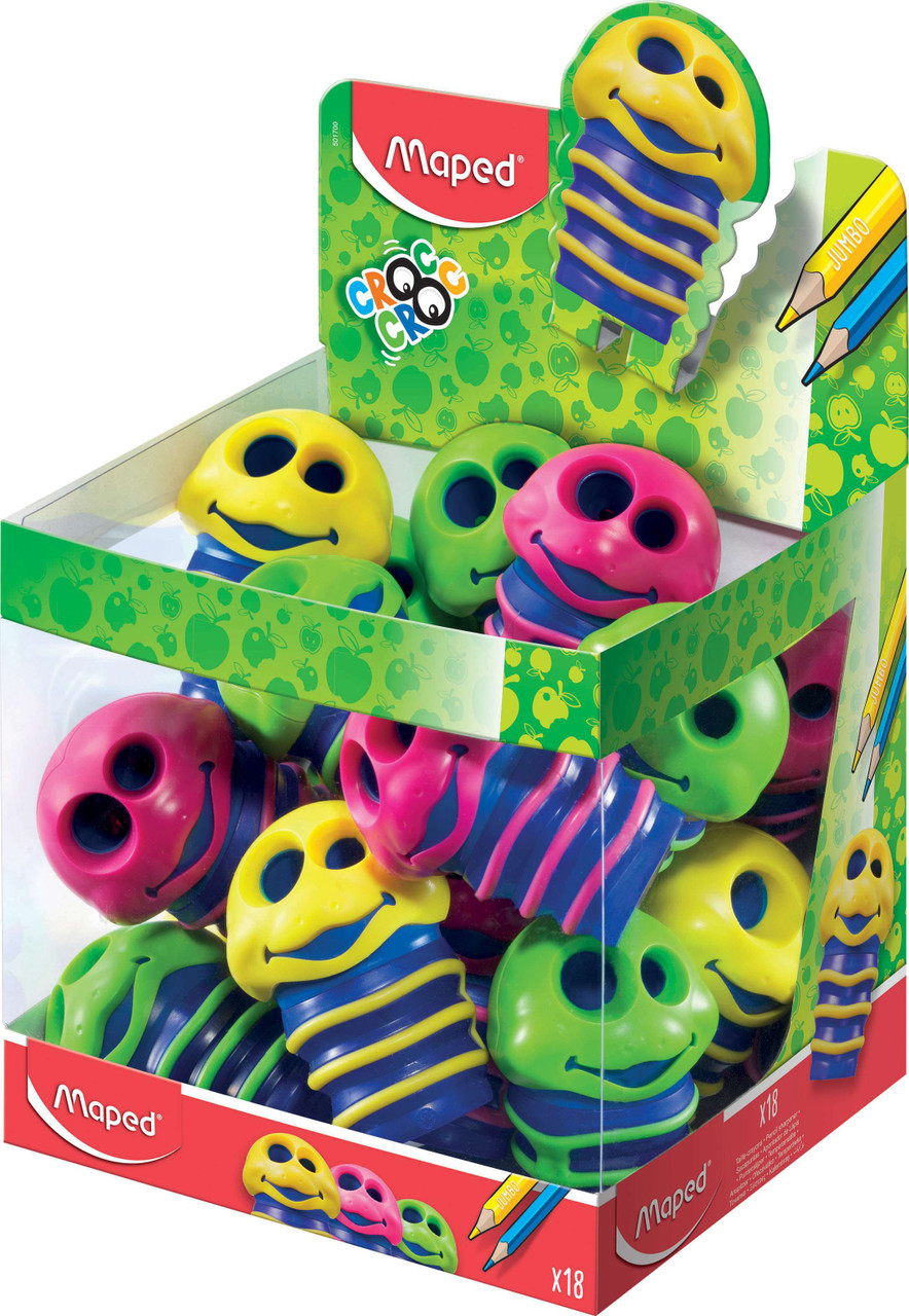 Croc Croc 'Bug' 2-Hole Canister Pencil Sharpener Display x18, 12