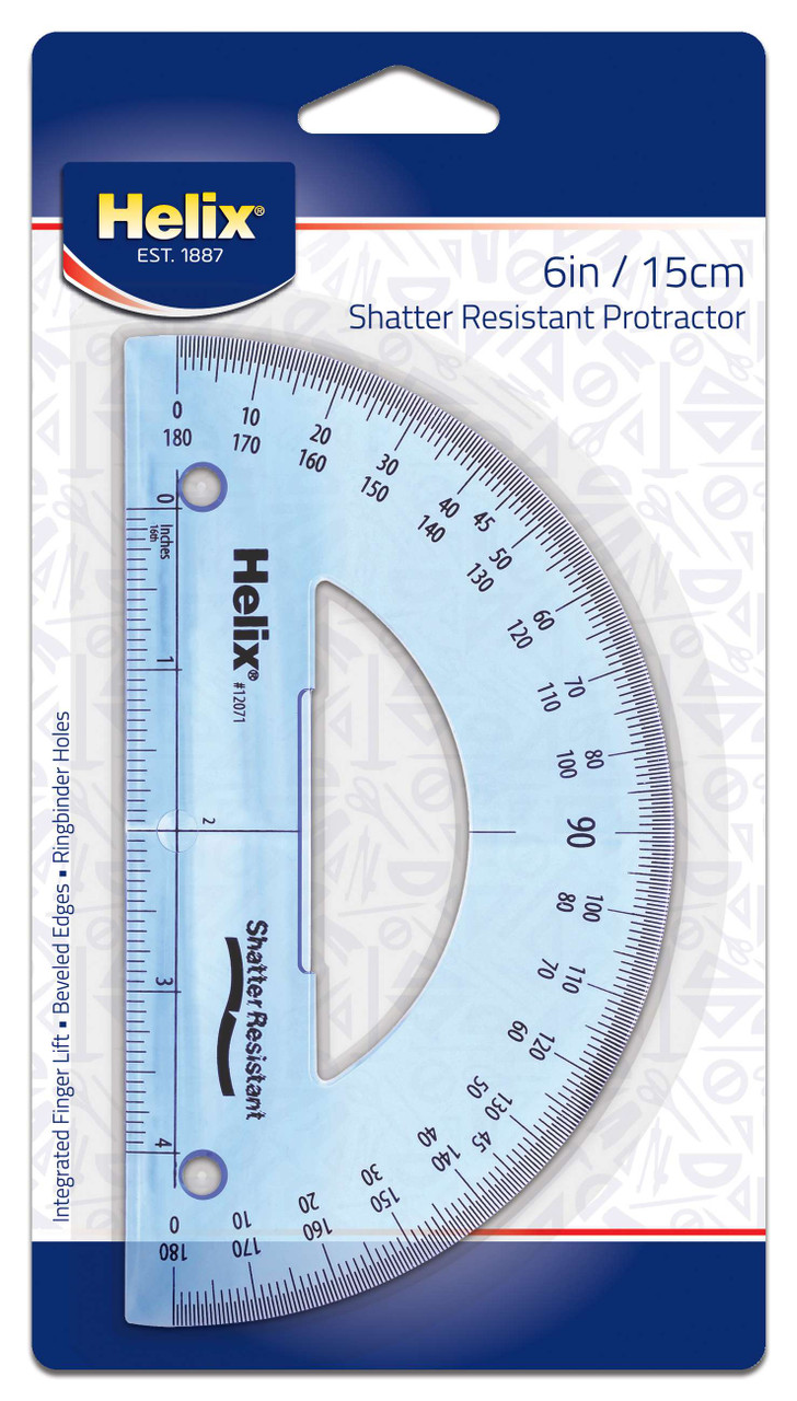 180 shatter resistant professional protractor 6 100 each geyer