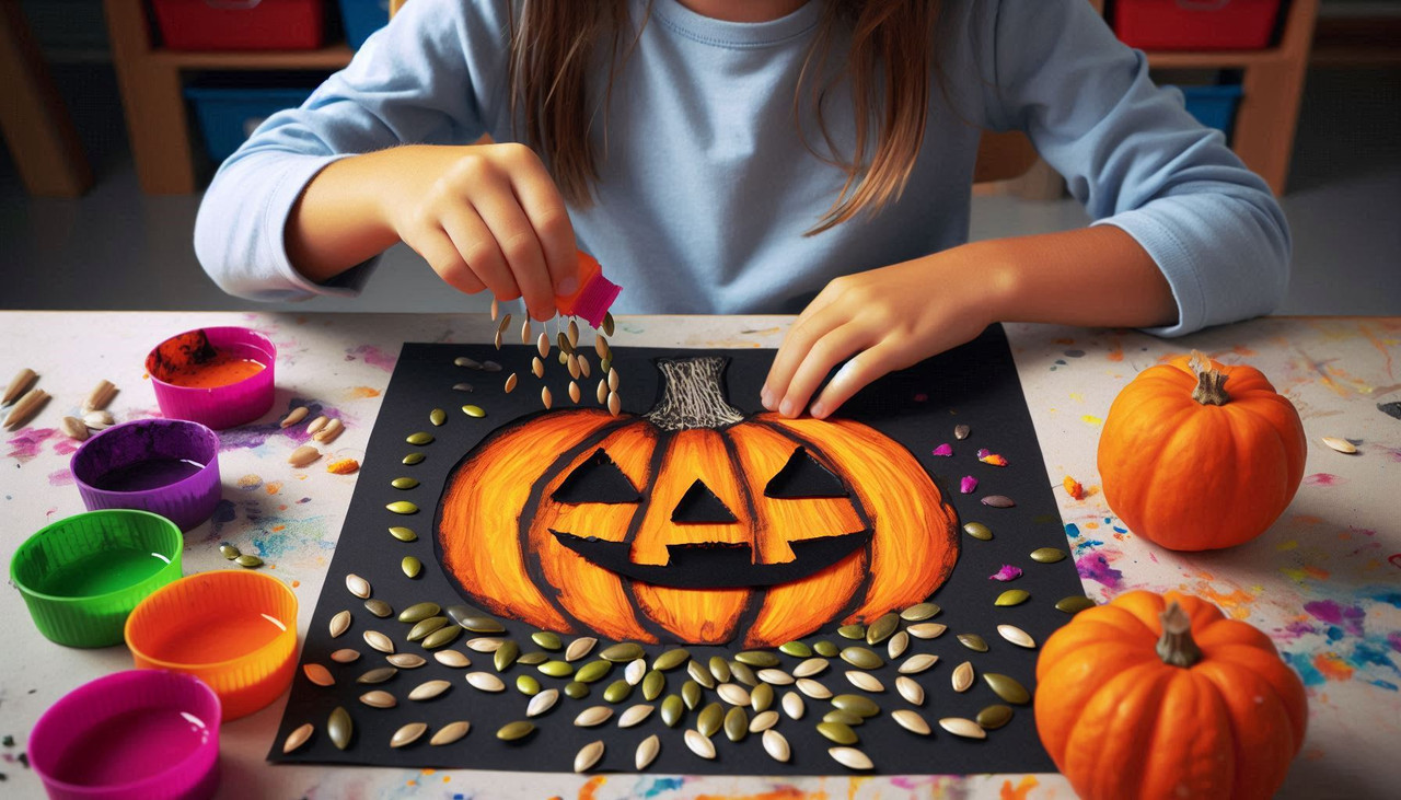 How-To: Halloween Pumpkin Seed Art