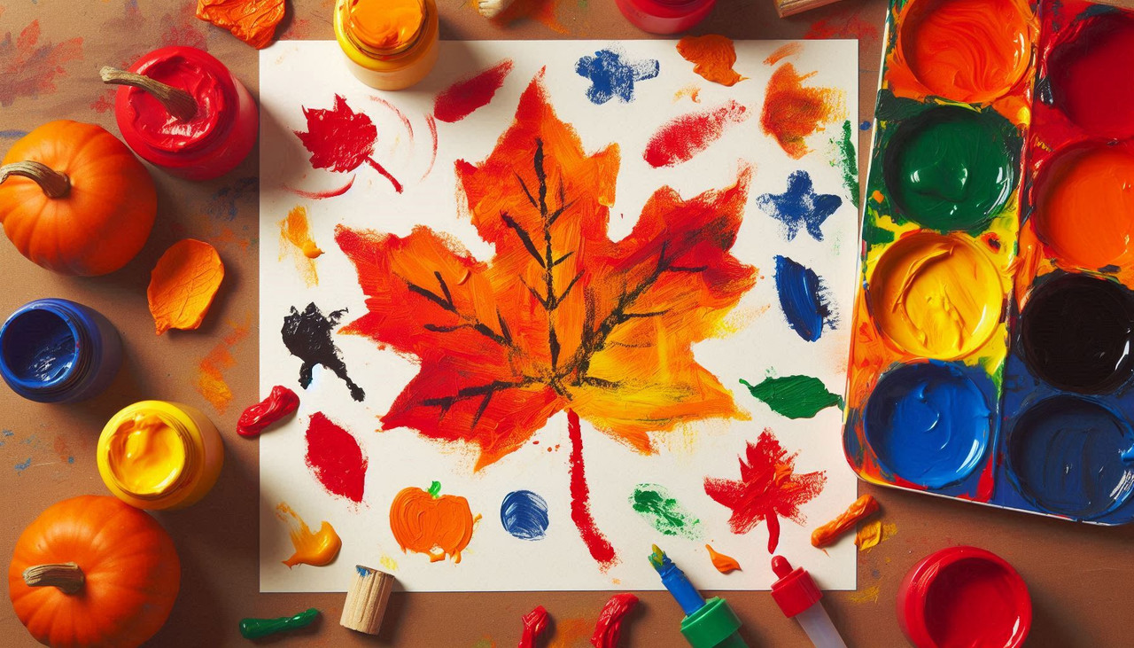 Fall Leaf Stamping Art - A Fall Classroom DIY for Grades K-4