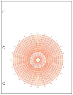 Polar with Degrees Graph Paper, 1/4" - Red - 500 Sheet Ream 150201